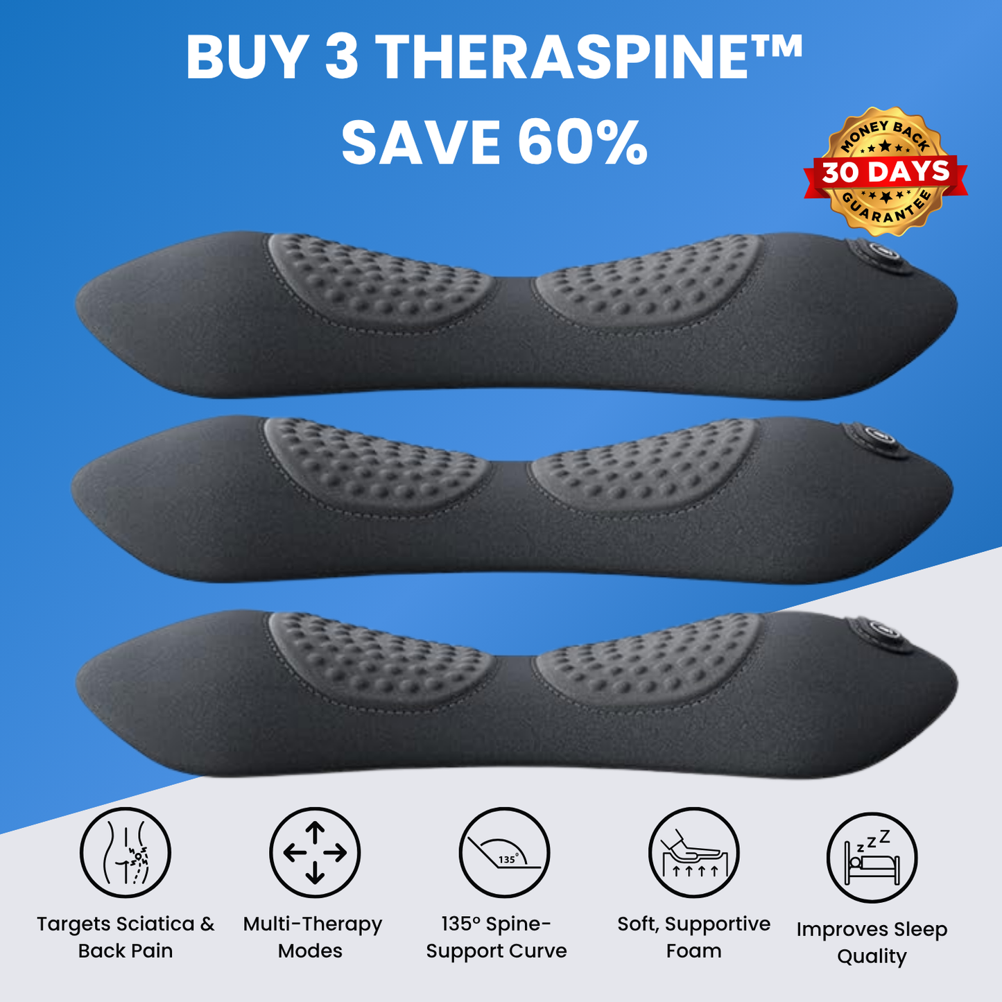 Triple Fusion Pillow for Back Pain Relief